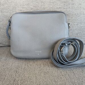 FOSSIL Sydney Leather Crossbody in Smokey Blue